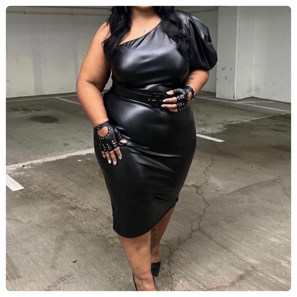 Jabb my er fsux leather dress